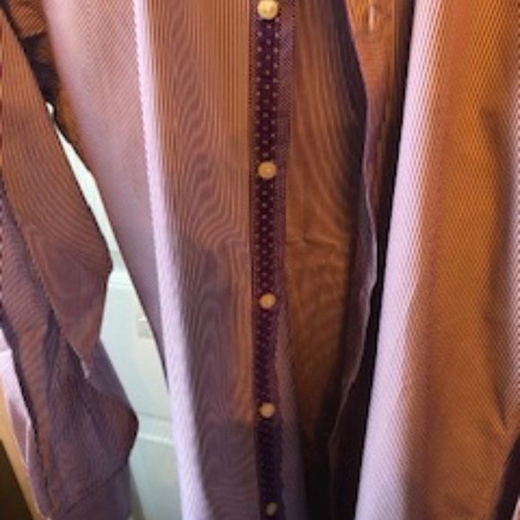 Tailorbyrd‎ Dress Shirt - Purple/White Stripe Size XL - Picture 5 of 10